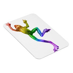 Magnet Flexible Sculpture de grenouille arc-en-ciel de SlipperyJoe