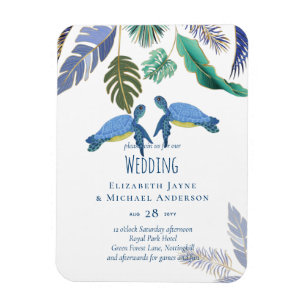 Magnet Flexible Sea Turtles Wedding Blue Yellow