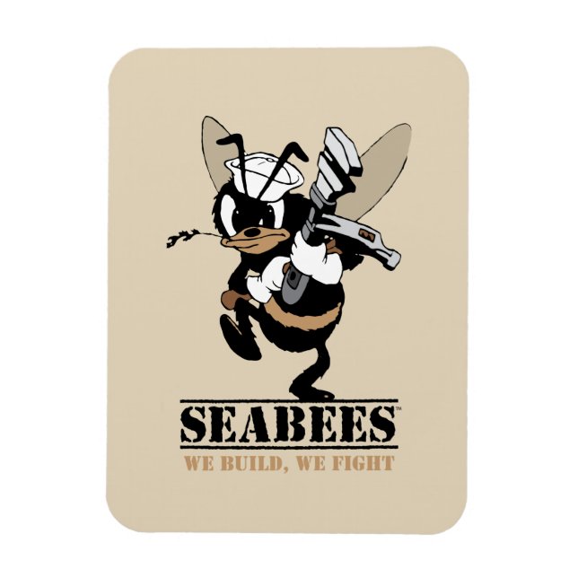 Magnet Flexible Seabees Nous construisons Nous combattons l'aimant (Vertical)