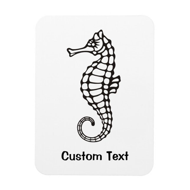 Magnet Flexible Seahorse Black (Vertical)
