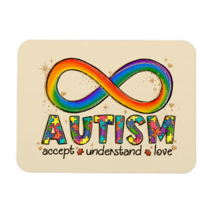 Magnet Flexible Sensibilisation sur l'autisme Accepter, Amour, Com