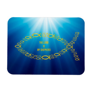 Magnet Flexible Sentence LE SEIGNEUR EST MON HÉPHÈRE Poisson c