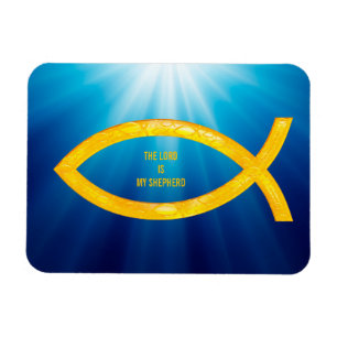 Magnet Flexible Sentence LE SEIGNEUR EST MON HÉPHÈRE   Poisson chr
