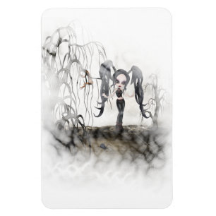 Magnet Flexible Sepia Goth Girl Vignette