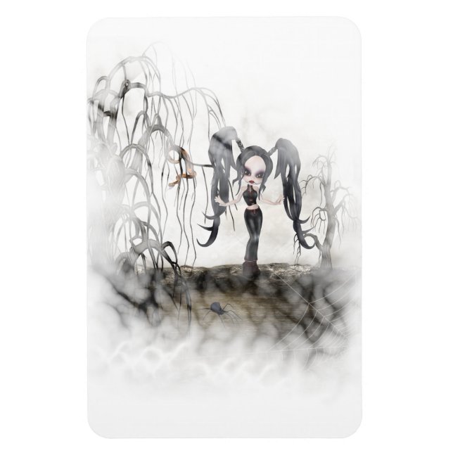 Magnet Flexible Sepia Goth Girl Vignette (Vertical)