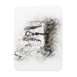 Magnet Flexible Sepia Goth Girl Vignette