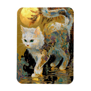 Magnet Flexible Serene Rinpa Cat Zen or japonais