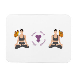 Magnet Flexible Sérénité Attire Serendipity Yoga Butterfly Love