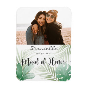 Magnet Flexible Serez-vous ma femme d'honneur Tropical Green Magne