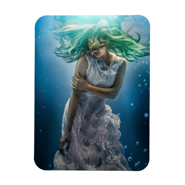 Magnet Flexible Ses Boucles D'Émeraude - Sirène Hiver Sous L'Eau (Vertical)