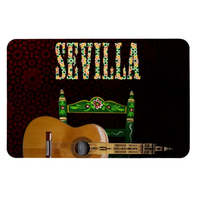 Magnet Flexible Séville Guitare espagnole avec Girouette de (Horizontal)