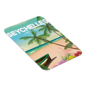 Magnet Flexible Seychelles beach travel poster