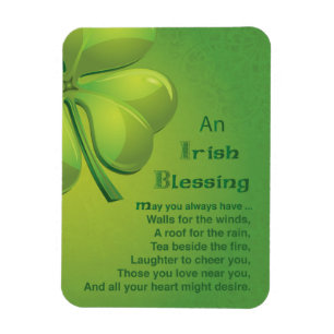 Magnet Flexible Shamrock vert d'Irlande Blessings