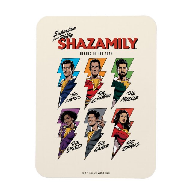 Magnet Flexible SHAZAM ! Furie des dieux | SHAZAMily Boulons comiq (Vertical)