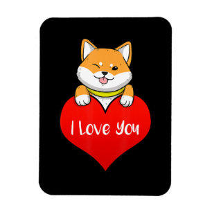 Magnet Flexible Shiba chien coeur Je T'Aime Décor