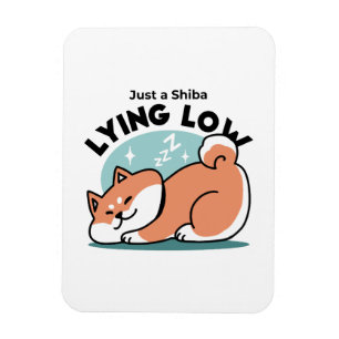 Magnet Flexible Shiba Inu Art : Juste un Shiba Lying Low
