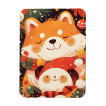 Shiba Inu mignon qui enlace un panda en peluche