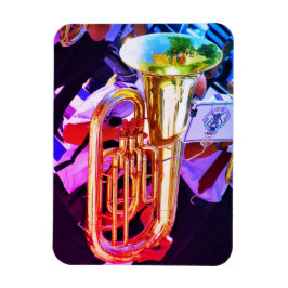 Magnet Flexible Shiny Tuba Slanted Perspective Brass Band