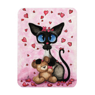 Magnet Flexible Siamese Cat Valentines Day by Bihrle