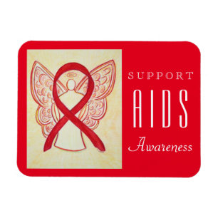Magnet Flexible Sida Red Awareness Ribbon Angel Custom Cadeau Magn