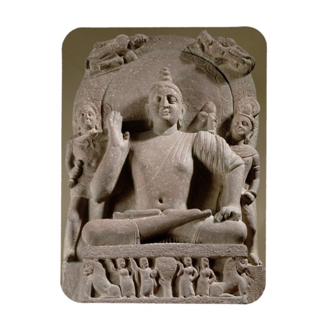 Magnet Flexible Siège Bodhisattva, Mathura (grès rouge) (Vertical)