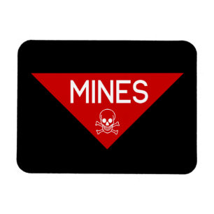 MAGNET FLEXIBLE SIGNE DE MINES   SIGNAGE   SYMBOLE