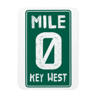 Magnet Flexible SIGNE Mile 0 Key West Florida Vintage Road