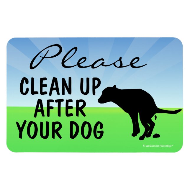 Magnet Flexible S'il vous plaît nettoyer après votre chien panneau (Horizontal)