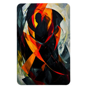 Magnet Flexible Silhouette Abstraite dans l'art rouge et noir