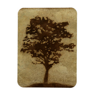 Magnet Flexible Silhouette d'arbre sur l'arrière - plan en bronze
