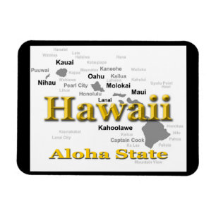 Magnet Flexible Silhouette de carte de fierté d'état d'Hawaï