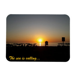 Magnet Flexible Silhouette de coucher de soleil d'été côtier