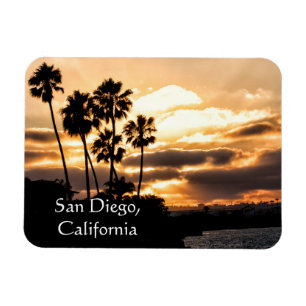 Magnet Flexible Silhouette de coucher du soleil à San Diego