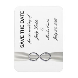 Magnet Flexible Silver Infinity White Wedding Enregistrer La Date 
