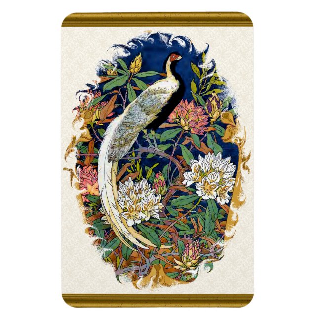 Magnet Flexible Silver Peacock (Vertical)