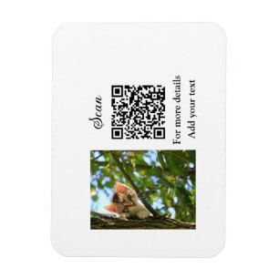 Magnet Flexible Simple animal name details QR code add text photo