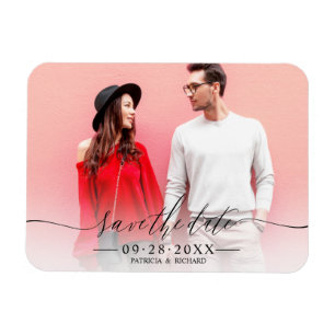 Magnet Flexible Simple Chic Script Mariage Enregistrer La Date Pho