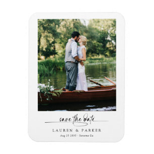 Magnet Flexible Simple Élégant Script de Save the Date de Mariage