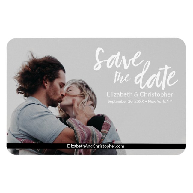 Magnet Flexible Simple Enregistrer la date Photo Mariage Website (Horizontal)