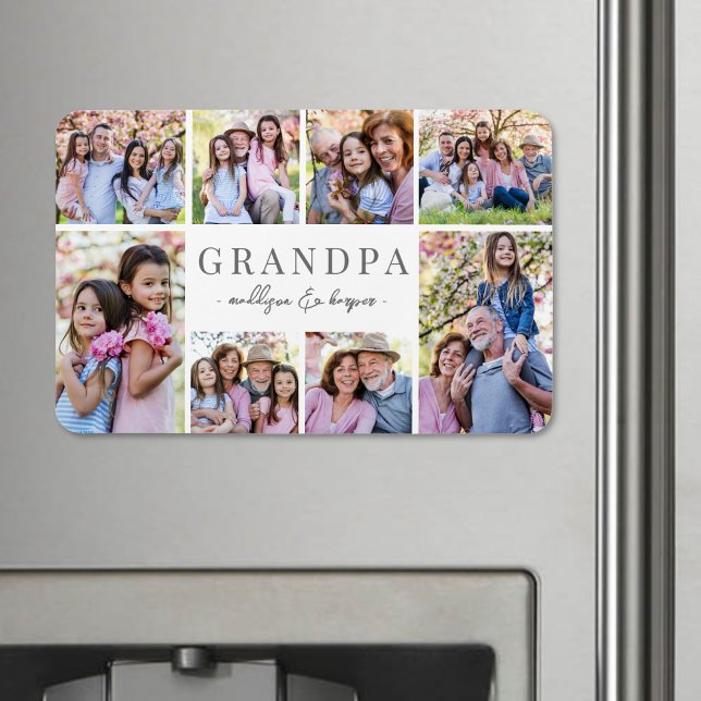 Magnet Flexible Simple Grandpa Photo Collage (Simple Grandpa Photo Collage Magnet)