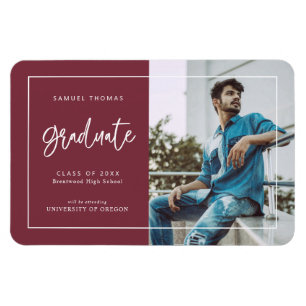 Magnet Flexible Simple Handwritten Script Graduation Announcement
