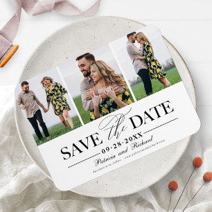 Magnet Flexible Simple Mariage Élégant Enregistrer La Date 3 Photo