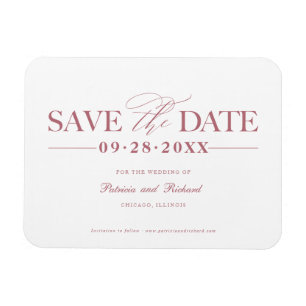 Magnet Flexible Simple Mariage Élégant Enregistrer La Date Non Pho