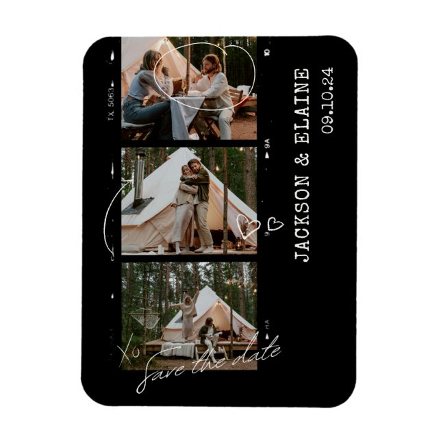 Magnet Flexible Simple Moderne Bande de Photo Enregistrer la Date (Vertical)