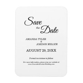 Magnet Flexible Simple noir blanc calligraphie Enregistrer la date