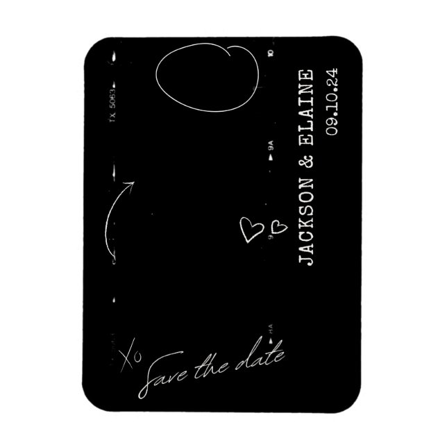 Magnet Flexible Simple Photo Moderne Bande Save the Date (Vertical)