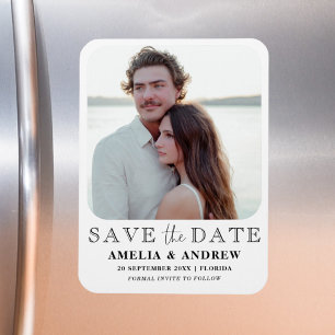 Magnet Flexible Simple Photo Save the Date Noir & Blanc