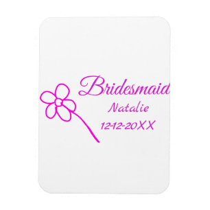 Magnet Flexible Simple texte minimal rose demoiselle d'honneur ajo
