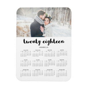 Magnet Flexible Simple Typographie tendance 2018 Calendrier photo