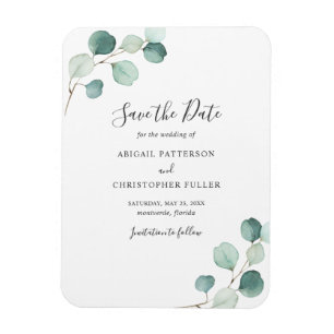 Magnet Flexible Simple végétation Eucalyptus Mariage Enregistrez l